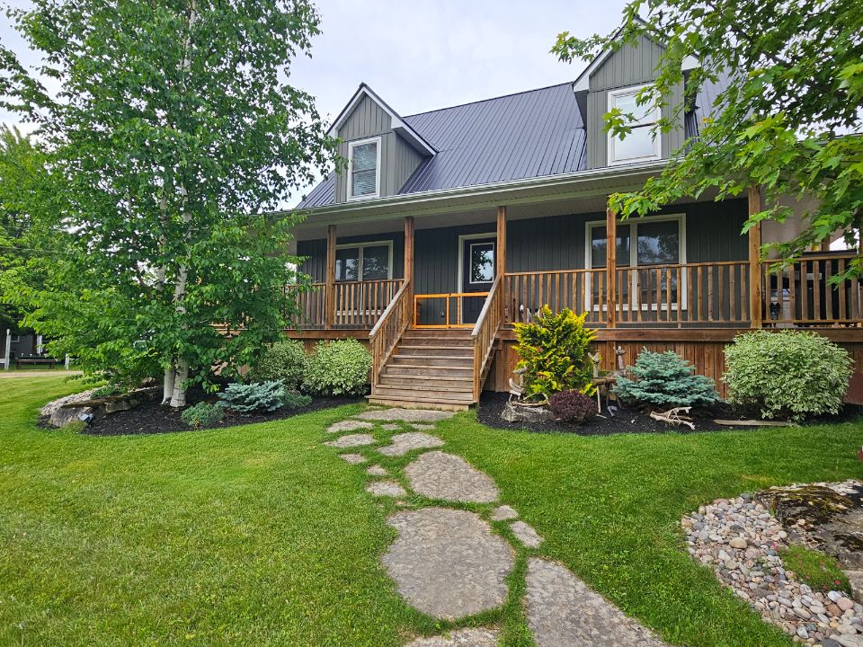 Cottage entrance with stone pathway